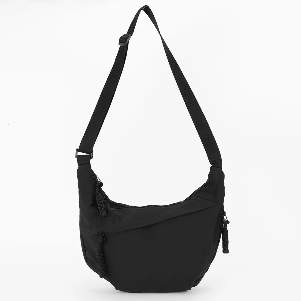 Nylon Trendy Crescent Bag with Adjustable Strap Casual Sling Bag Lightweight Shoulder Purse for Women Gym Shopping Beach Travel