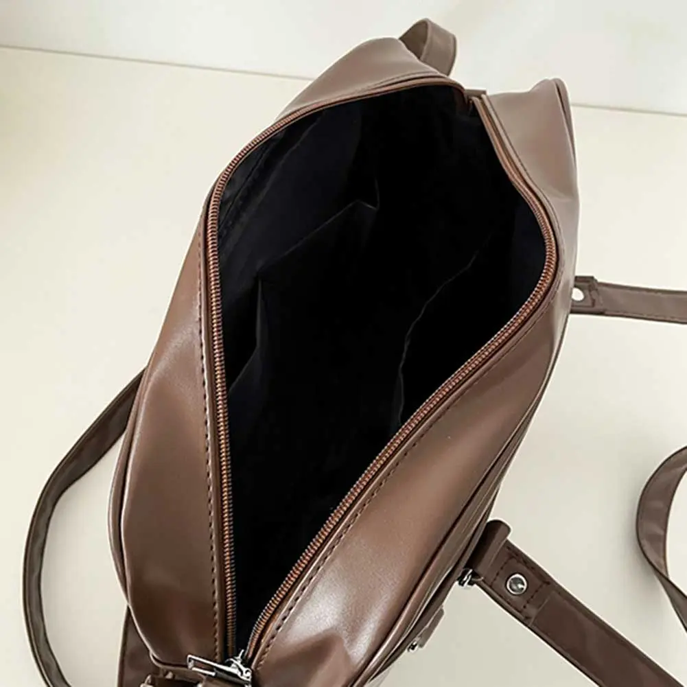 Japanese School Handbag PU Leather JK Uniform Bag with Adjustable Strap Crossbody Bag with Zipper Closure Underarm Bag for Women