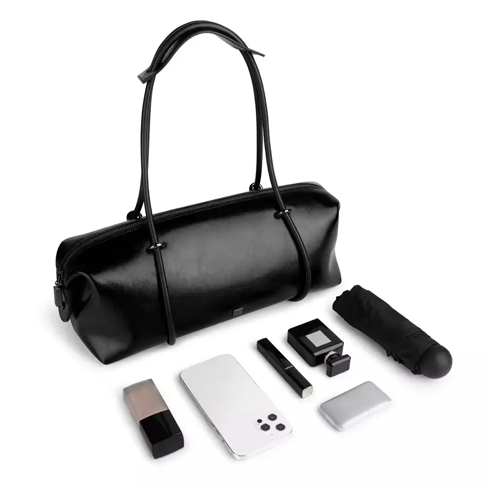 Women Fashion Shoulder Bag Large Capacity PU Boston Pillow Bag Mini Clutch Purse Solid Color Zipper Closure for Vacation Party