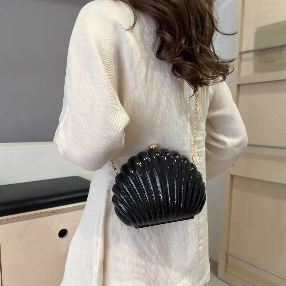Detachable Chain Crossbody Bag Women Acrylic Metallic Shoulder Bag Clutch Purse for Wedding Cocktail Party Prom Satchel Purse