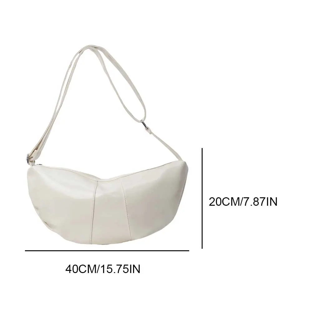 Women Dumpling Crossbody Bag PU Leather Half Moon Everyday Purse Large Capacity Vintage Sling Bag Female Commute Bag