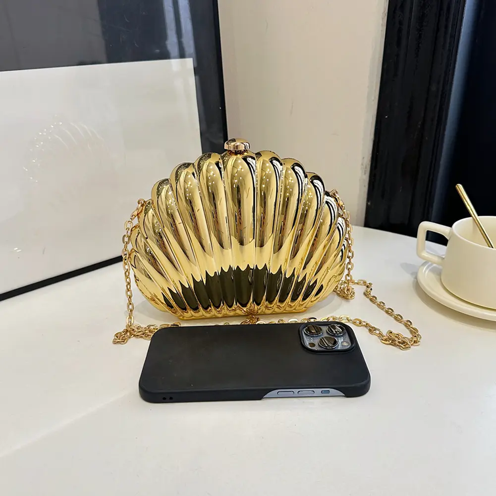 Detachable Chain Crossbody Bag Women Acrylic Metallic Shoulder Bag Clutch Purse for Wedding Cocktail Party Prom Satchel Purse