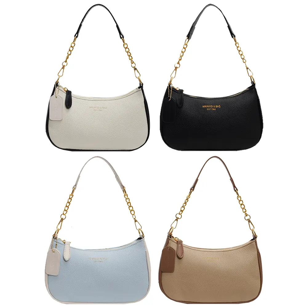 Shoulder Bag for Women Adjustable Strap Underarm Bag PU Leather Zipper Closure Crescent Bag Casual Handbag for Work Travel