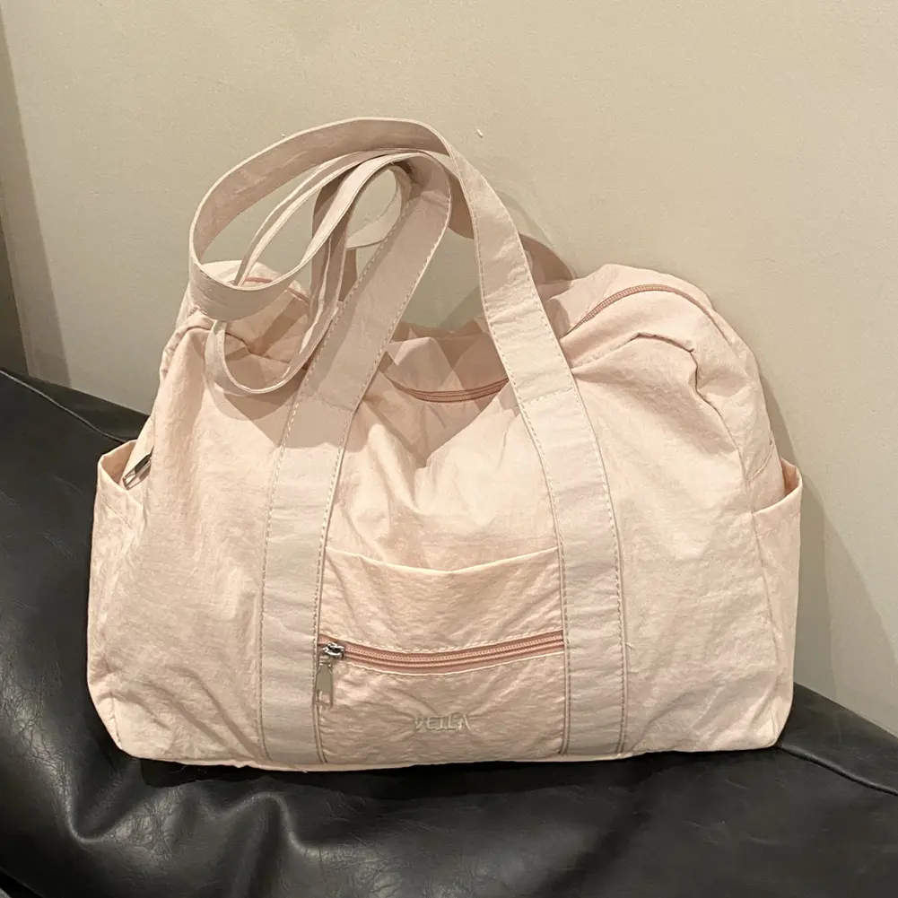 Unisex Everyday Overnight Bag Oxford Cloth Travel Carry-On Handbag Solid Color Lightweight Tote Handbag Outdoor Short Trip Bag
