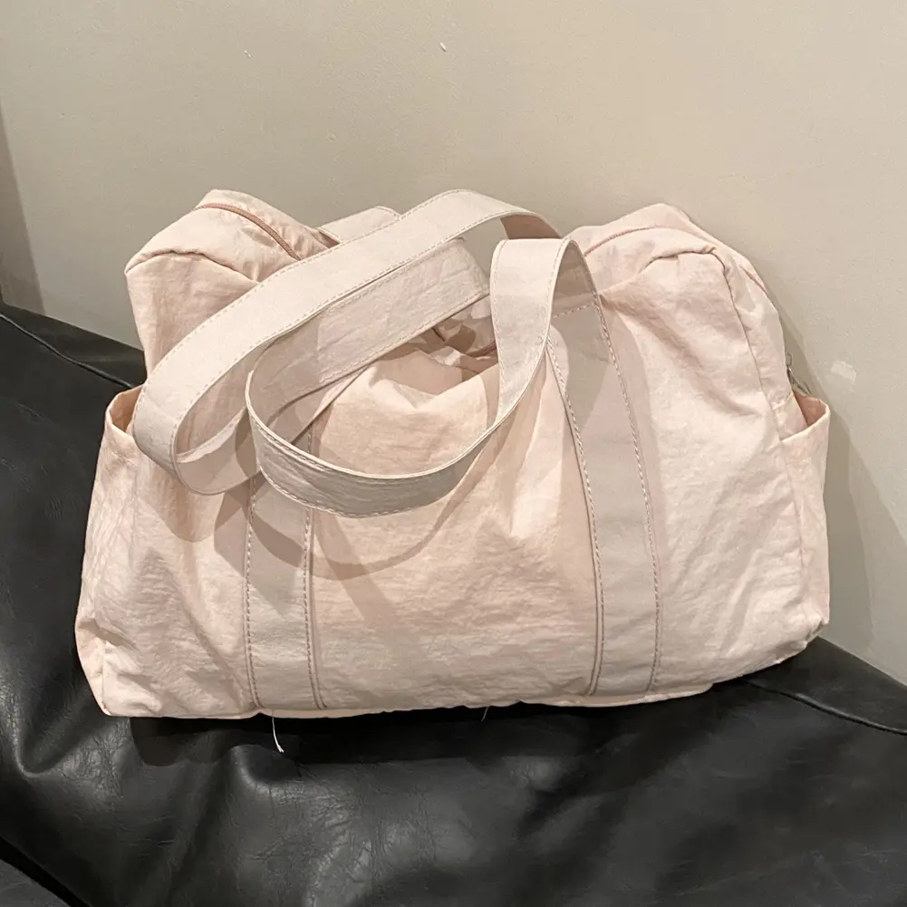 Unisex Everyday Overnight Bag Oxford Cloth Travel Carry-On Handbag Solid Color Lightweight Tote Handbag Outdoor Short Trip Bag