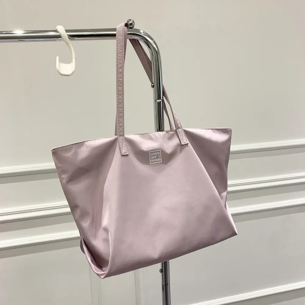 Shoulder Bag with Zipper Fashion Handbag Solid Color Satchel Purse Large Shopping Bag for Women