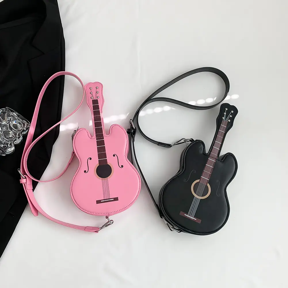Women Violin Shape Crossbody Bag Versatile PU Leather Shoulder Bag Casual Quilted Hobo Bag Satchel Sling Bag Travel Backpack