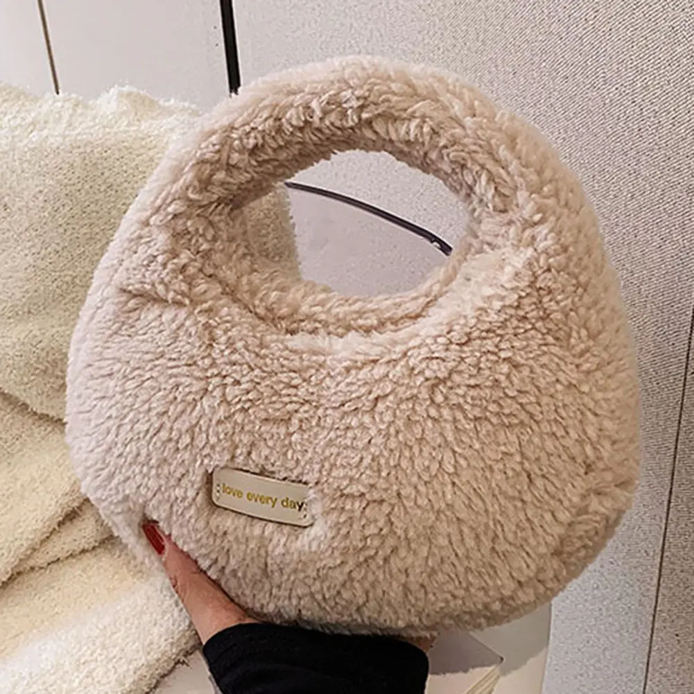 Women Fluffy Tote Handbag Cute Furry Crossbody Bag Casual Fuzzy Shoulder Bag Versatile Winter Dating Purse