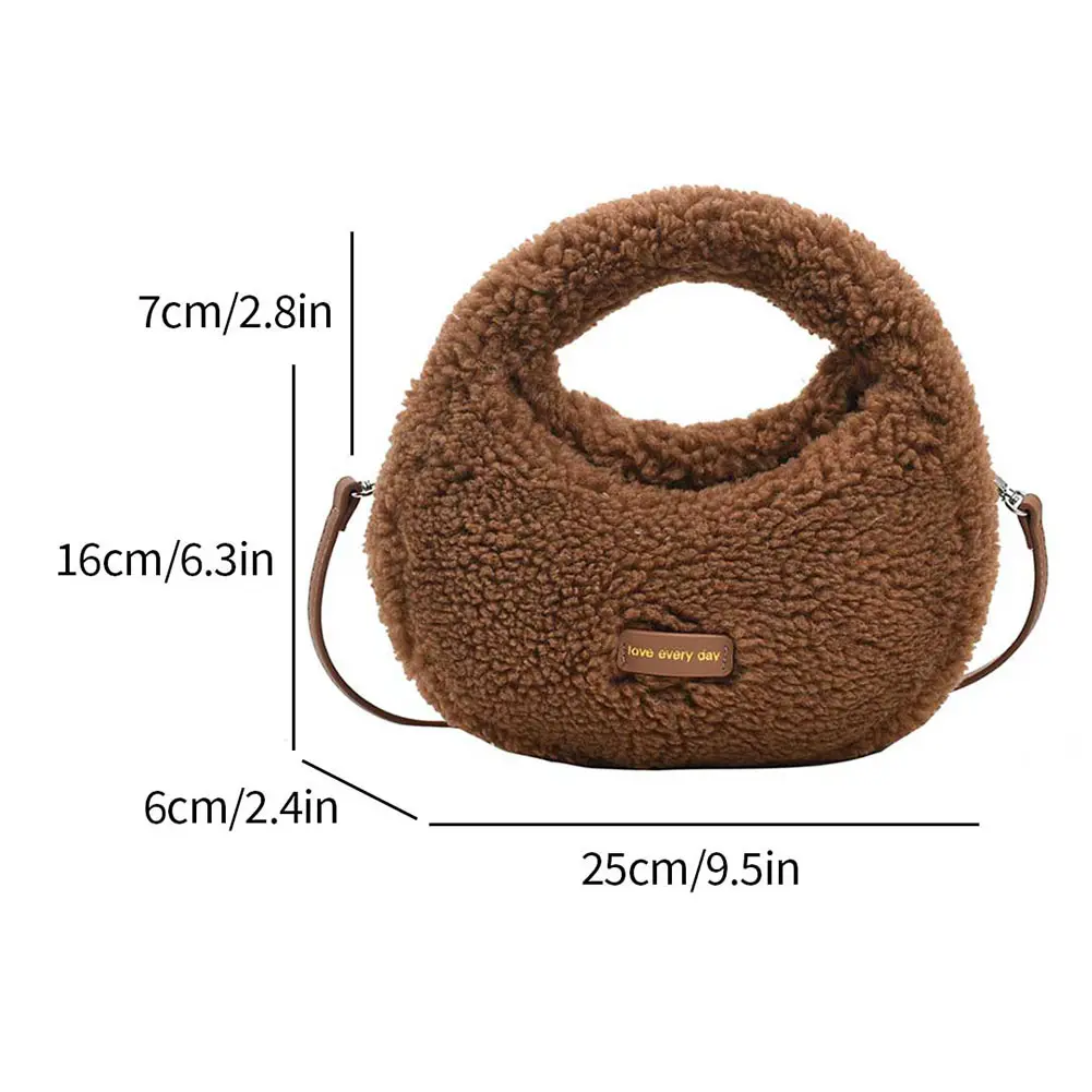 Women Fluffy Tote Handbag Cute Furry Crossbody Bag Casual Fuzzy Shoulder Bag Versatile Winter Dating Purse