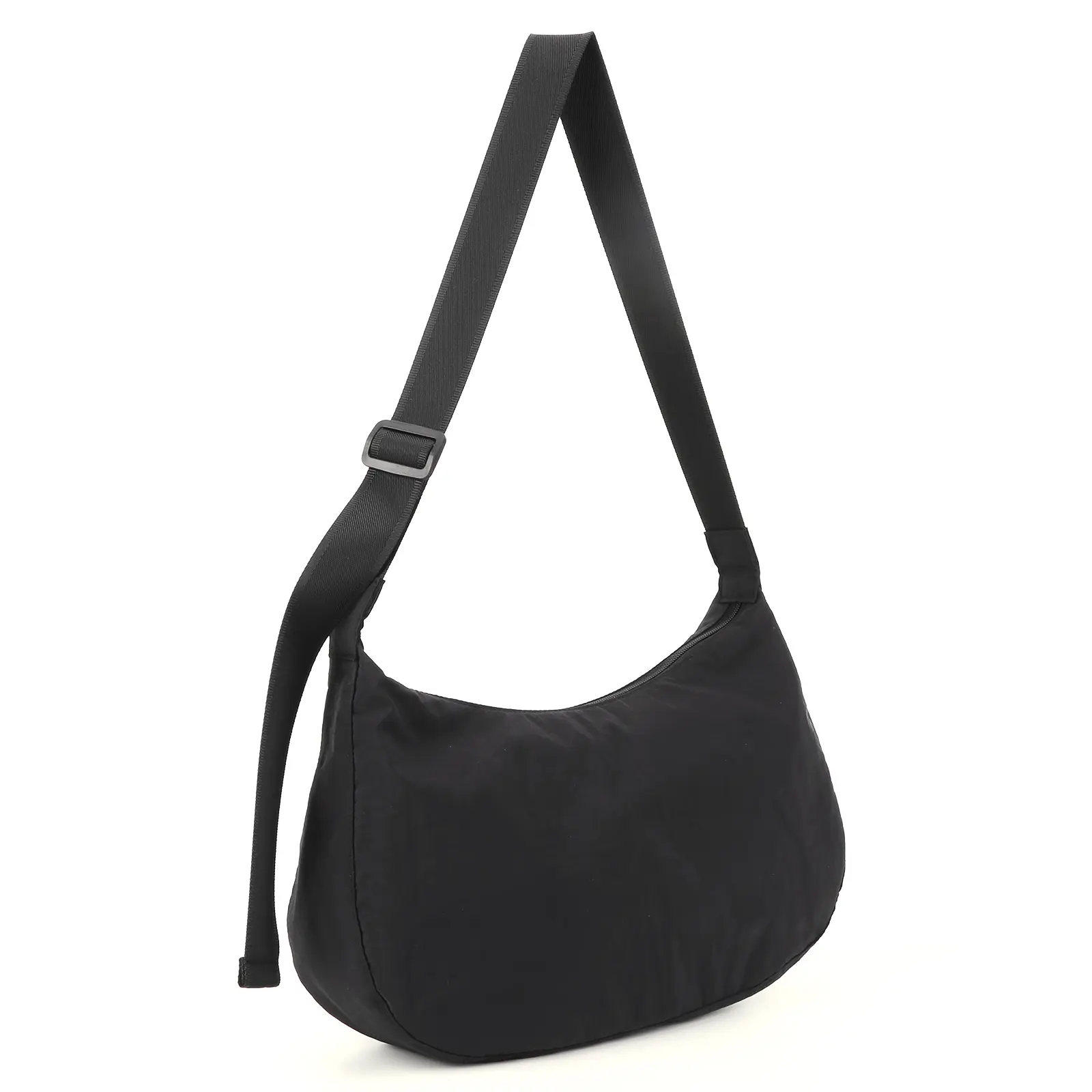 Women Nylon Shoulder Bag Zipper Crescent Bag Fashion Top Handle Bag Satchel Hobo Bag Girl Stylish Purse