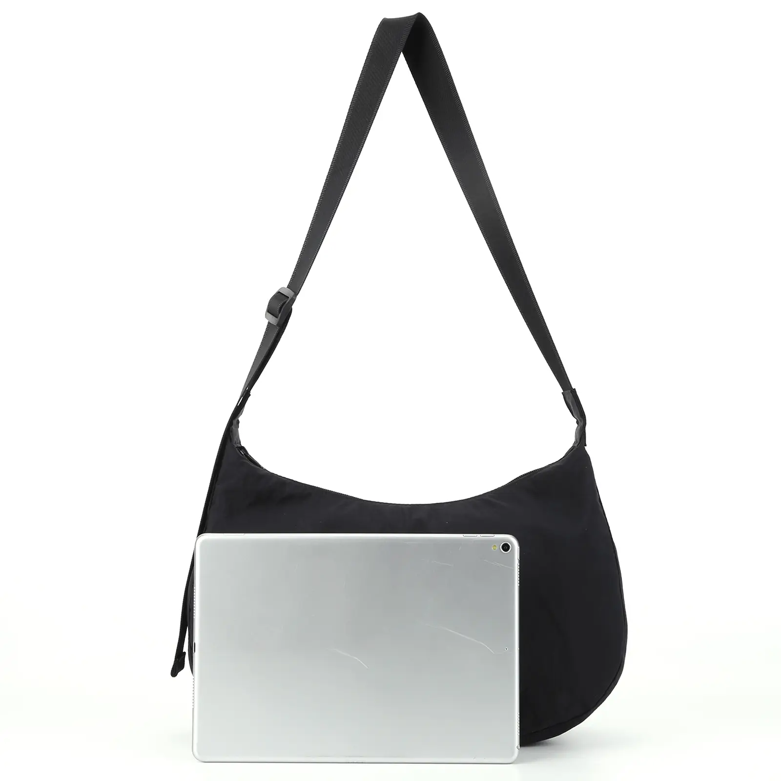 Women Nylon Shoulder Bag Zipper Crescent Bag Fashion Top Handle Bag Satchel Hobo Bag Girl Stylish Purse