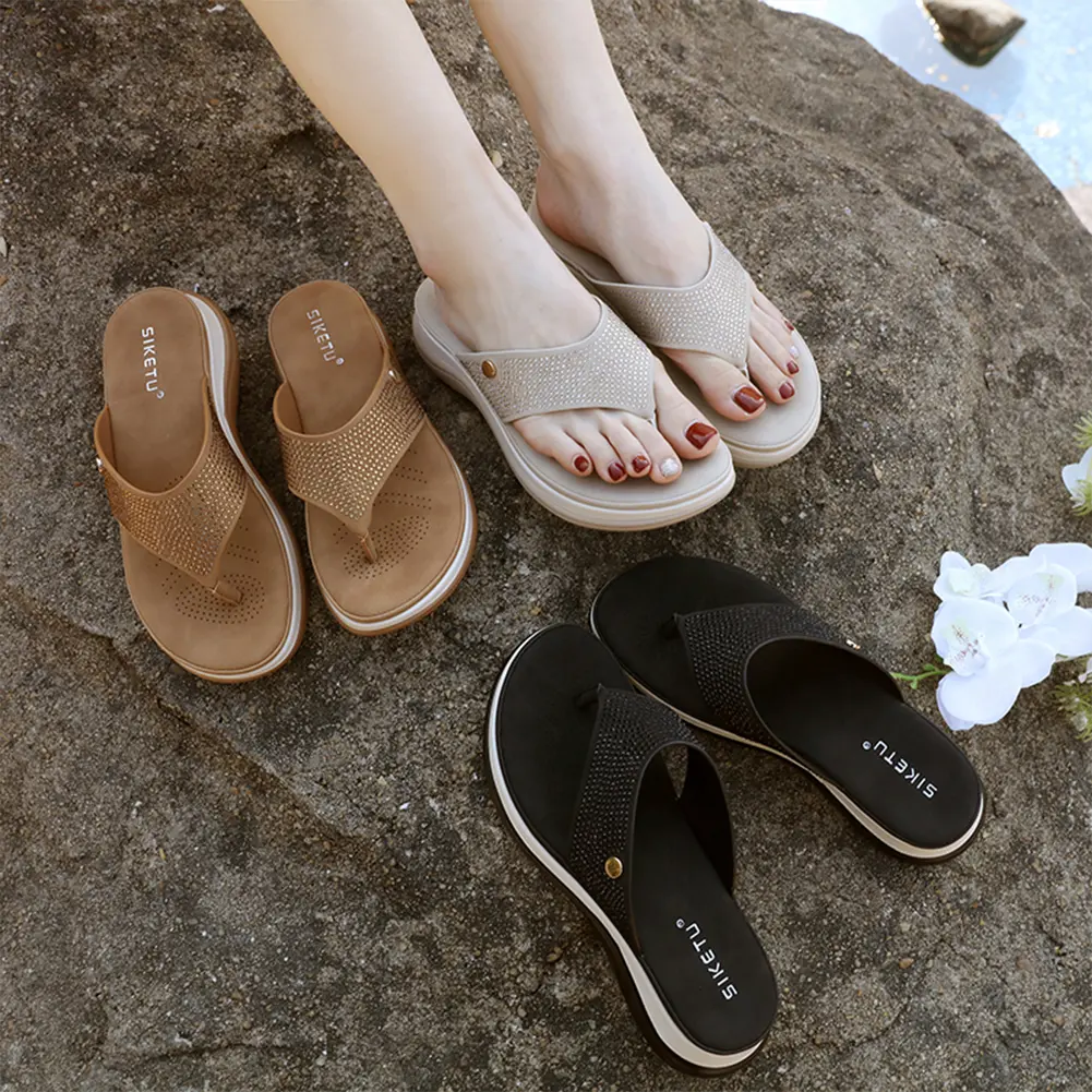 Women Flip Flops Thong Sandals Anti-Slip Comfortable Slippers Lightweight Clip Toe Beach Shoes for Spring Summer
