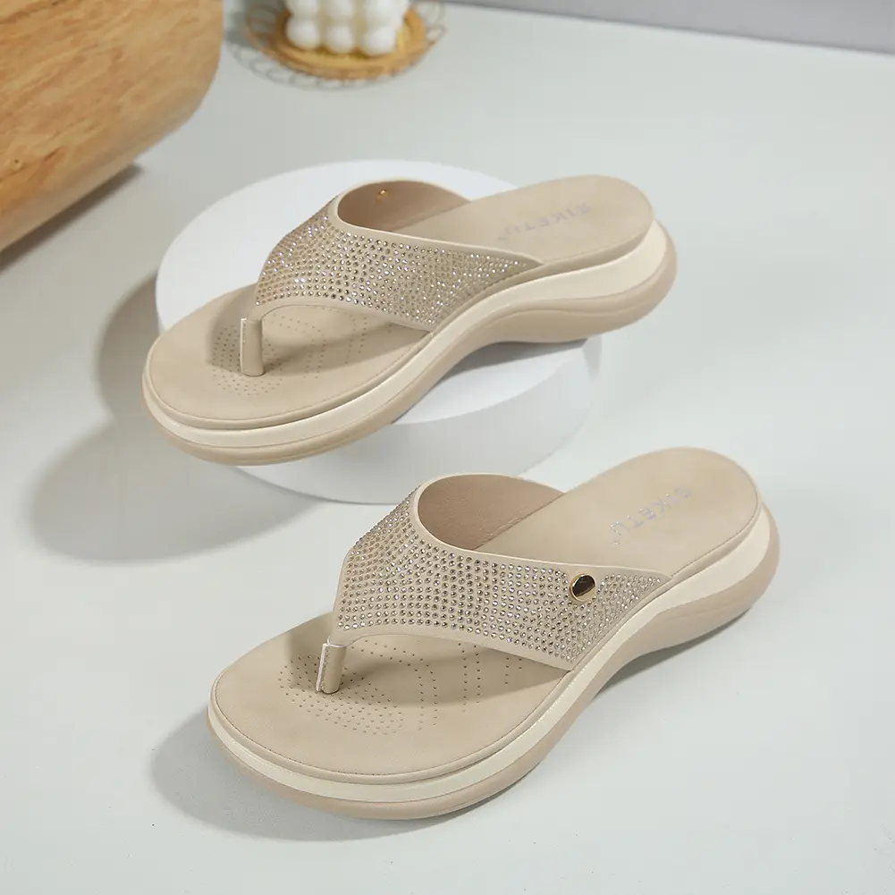 Women Flip Flops Thong Sandals Anti-Slip Comfortable Slippers Lightweight Clip Toe Beach Shoes for Spring Summer