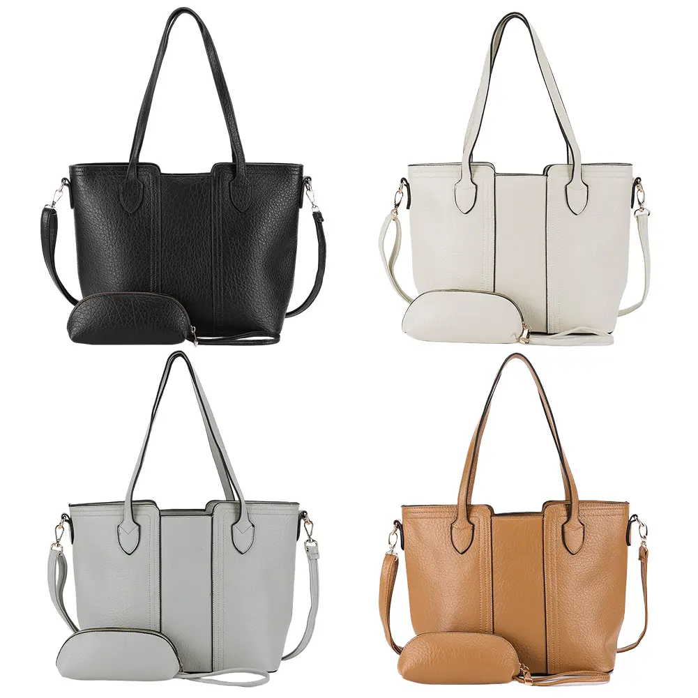 Ladies All-Match Bucket Bag Large Capacity Simple Crossbody Bag Stylish Sling Bag Leisure Bag with Matching Clutch