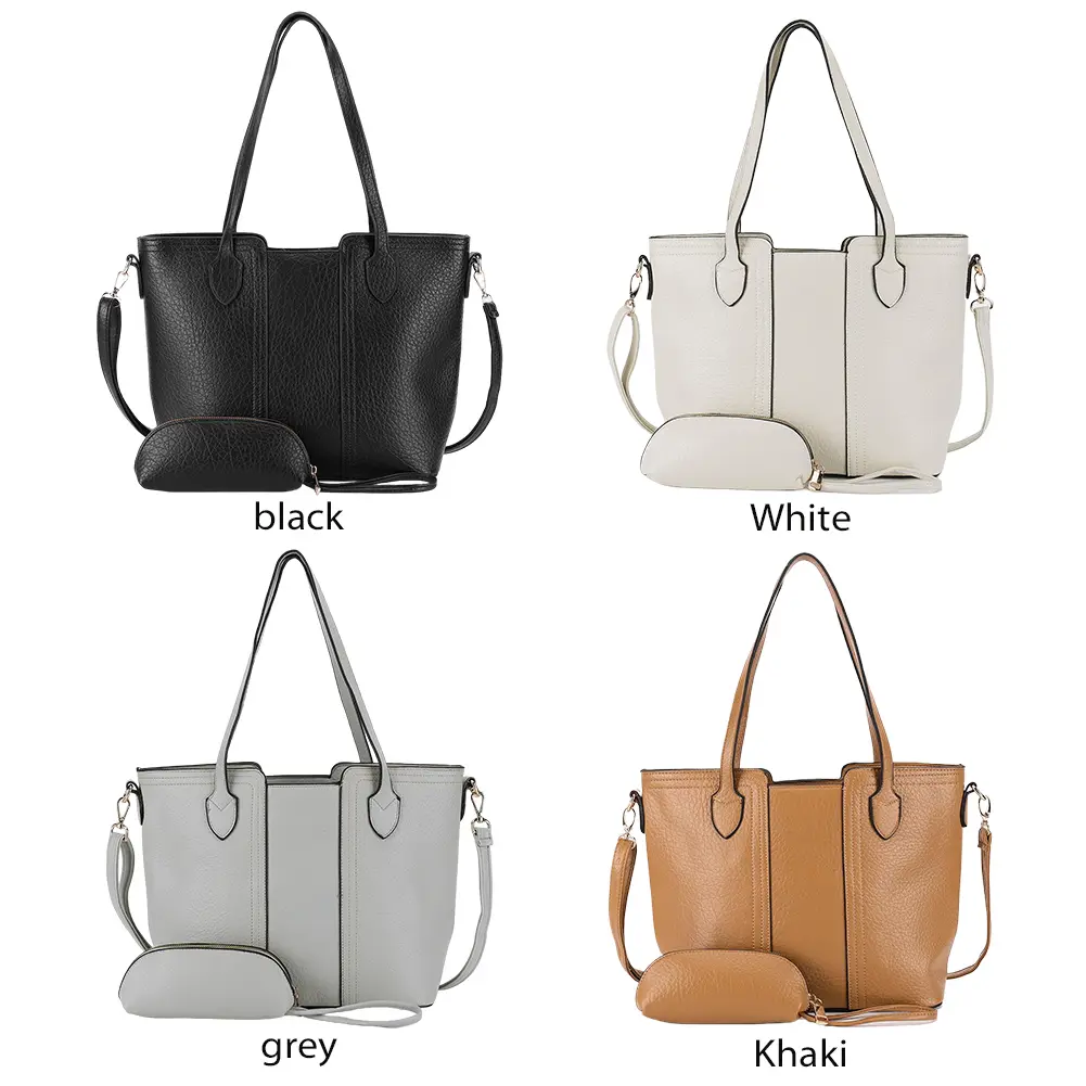 Ladies All-Match Bucket Bag Large Capacity Simple Crossbody Bag Stylish Sling Bag Leisure Bag with Matching Clutch