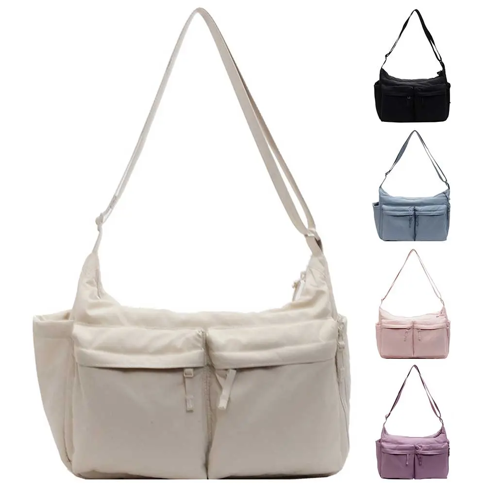 Women Puffy Crossbody Bag Large Capacity Simple Tote Handbag Adjustable Strap Padded Satchel Bag Female Commute Bag