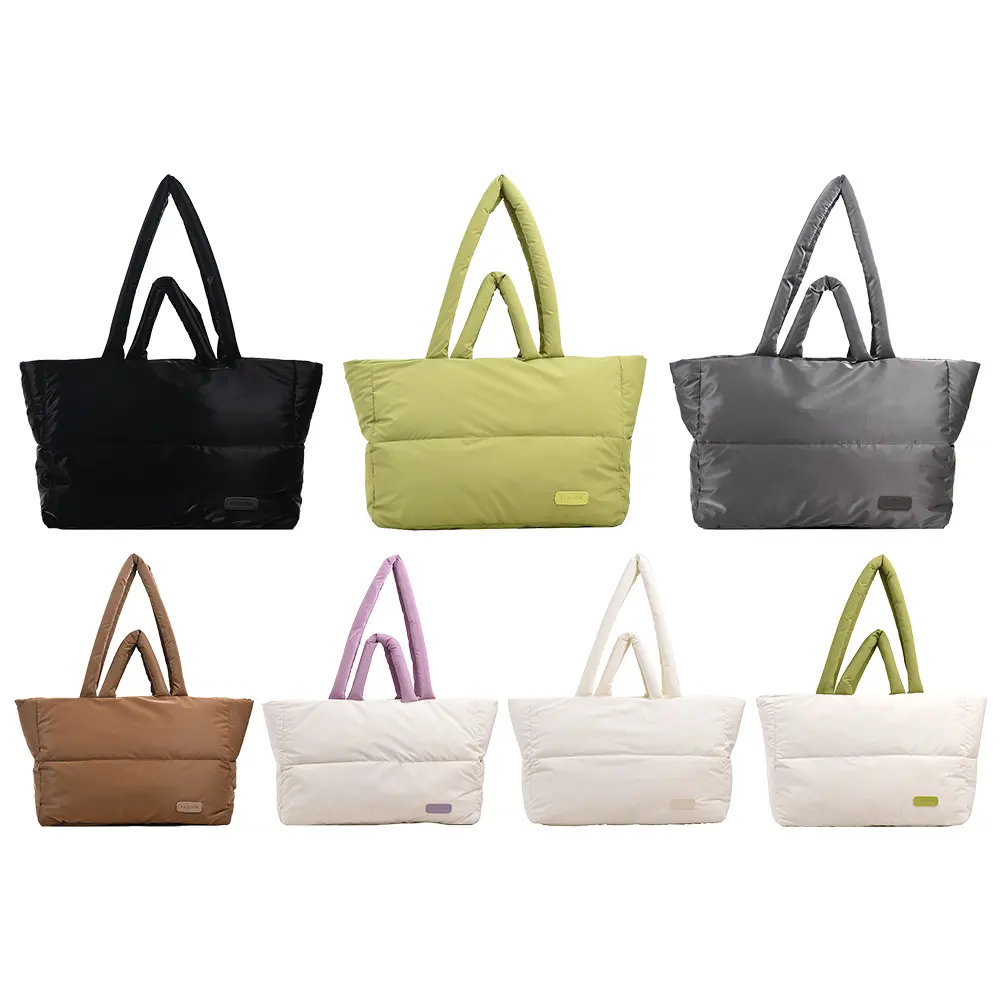 Women Padded Shoulder Bag Soft Cloud Handbag Versatile Quilted Puffy Handbag Large Capacity Casual Pillow Shopper Bag