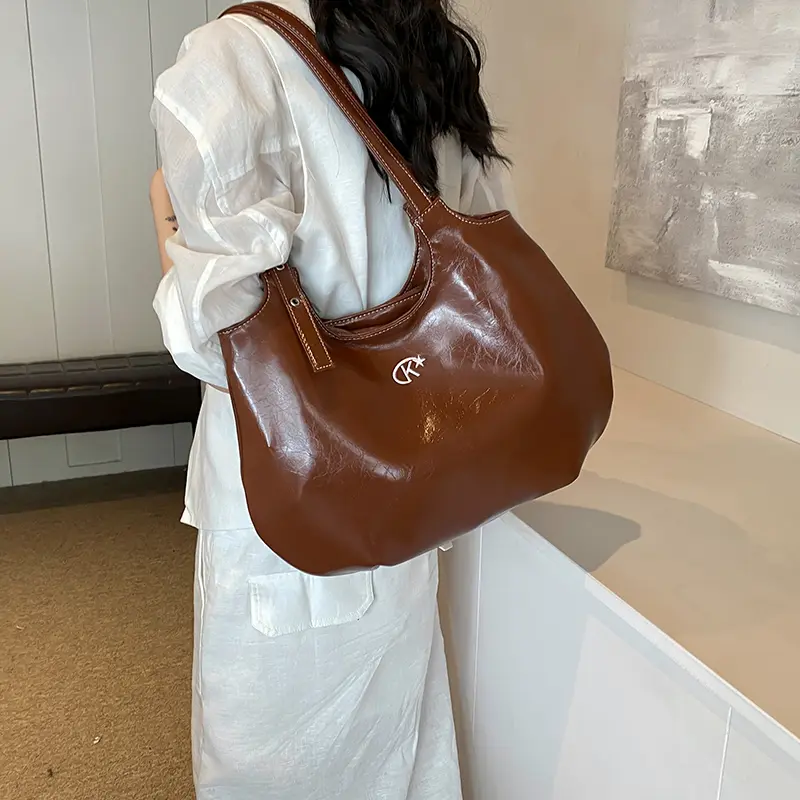 Tote Bag for Women Adjustable Strap Handbag PU Leather Solid Underarm Bag Satchel Purse for Work Travel