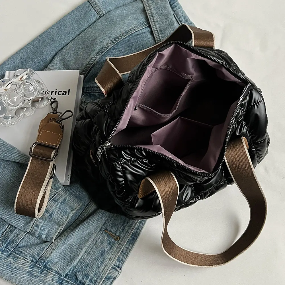 Women Shoulder Bag Canvas Ladies Shopping Bags Rhombic Lattice Large Capacity Simple Temperament Portable Travel Bags