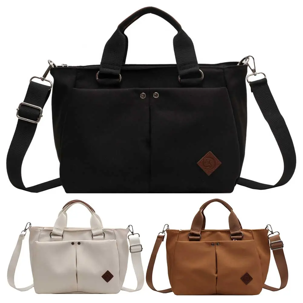 Women Casual Hobo Bag Large Capacity Lightweight Tote Bag Adjustable Strap Solid Color Shoulder Bag Multi Pockets Commuting Bag