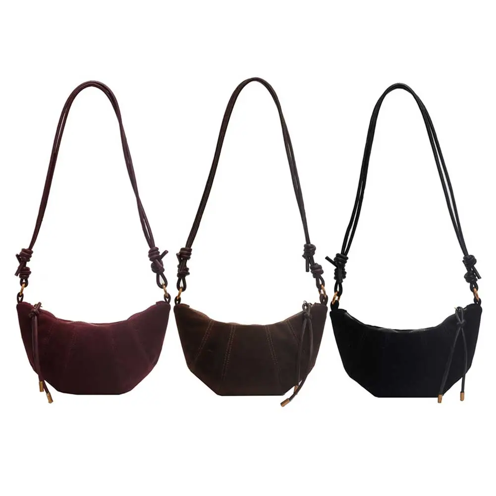Shoulder Bag for Women with Inner Pocket Crossbody Bag PU Leather Zipper Handbag Croissant Bag for Work Travel