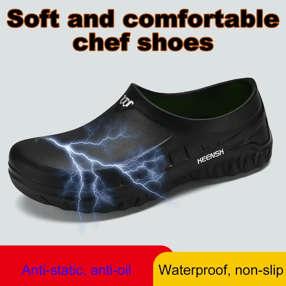 EVA Chef Shoes Lightweight Work Shoes Breathable Outdoor Safety Shoes Waterproof Nursing Shoes Oil-proof for Hotel Restaurant