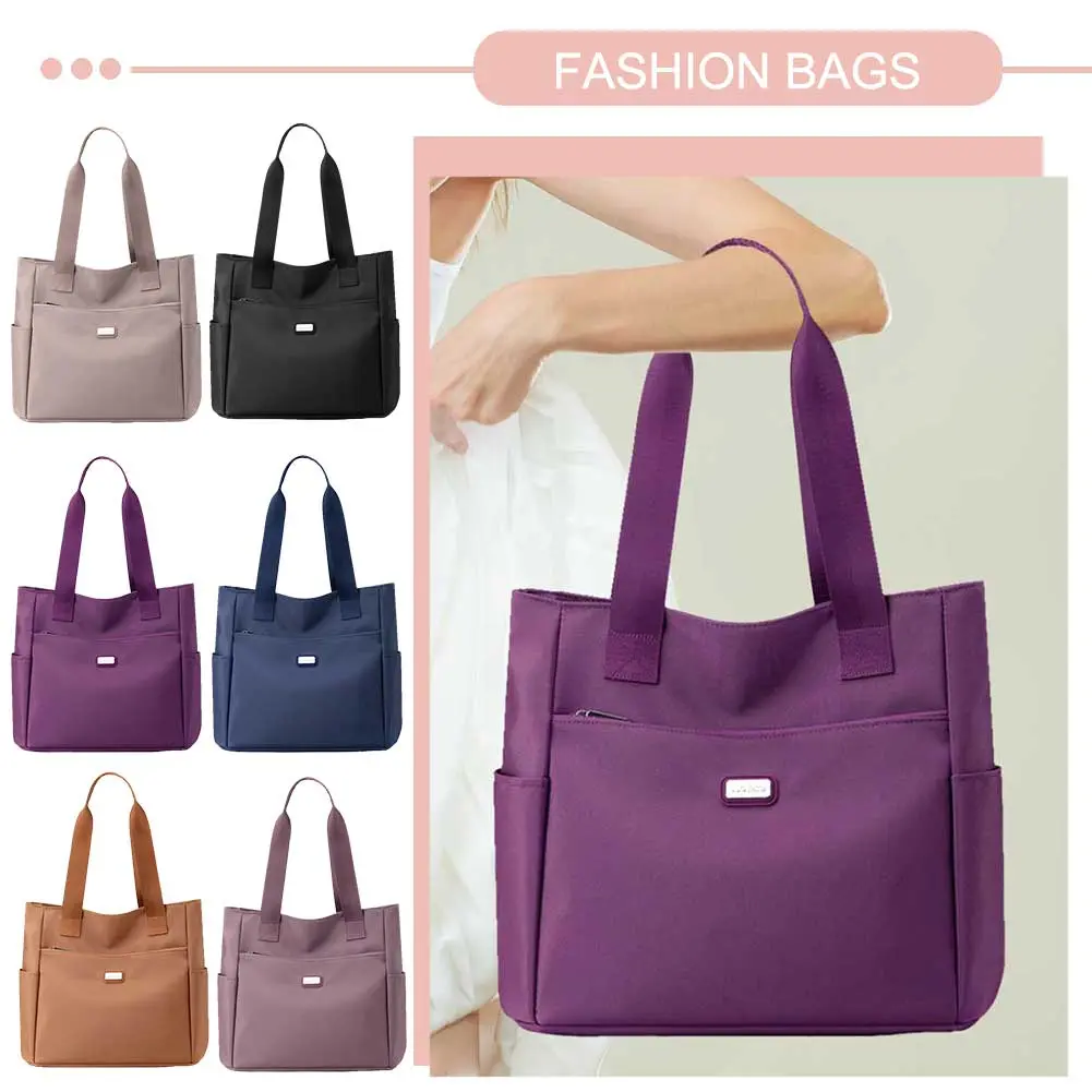 Women Hobo Satchel Bag Waterproof Nylon Shoulder Bag Trendy Lightweight Handbag Commuting Bag