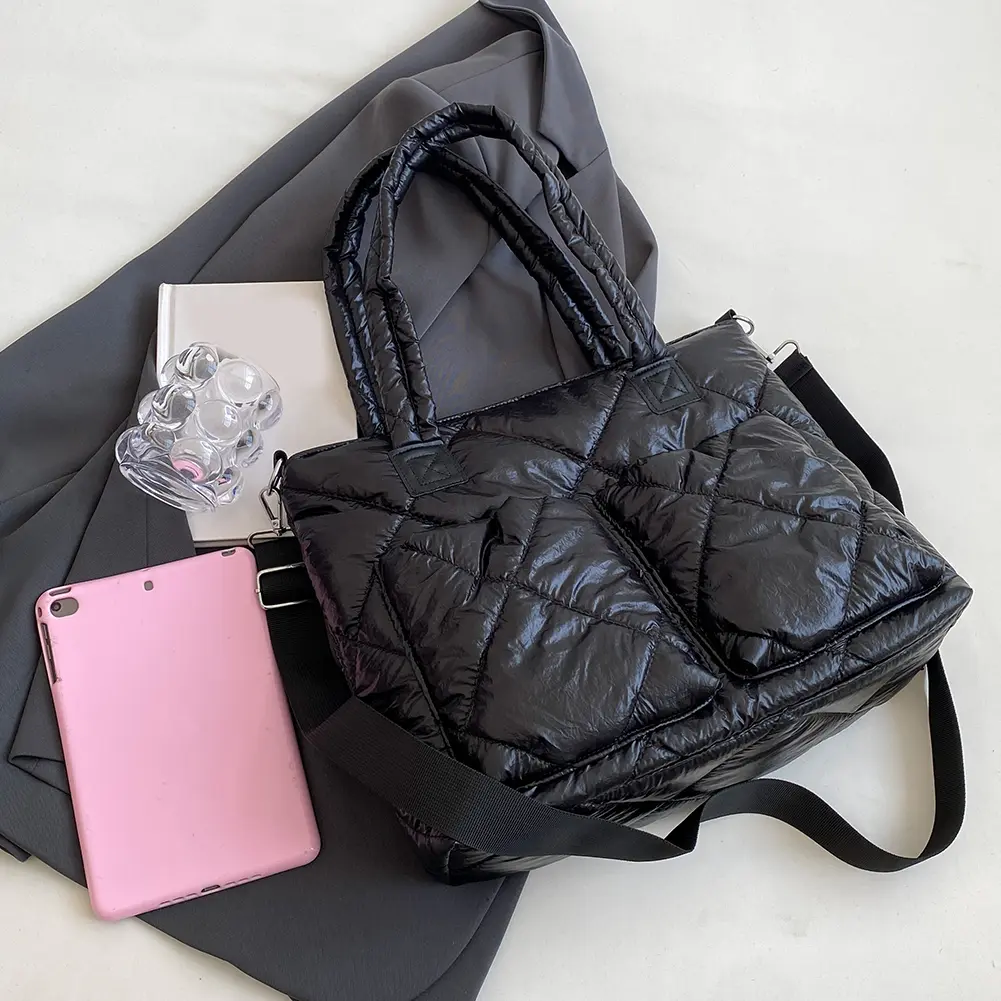 Ladies Quilted Pleated Sling Bag Soft Diamond Lattice Satchel Bags Versatile with Pockets Adjustable Strap Gifts for Friends