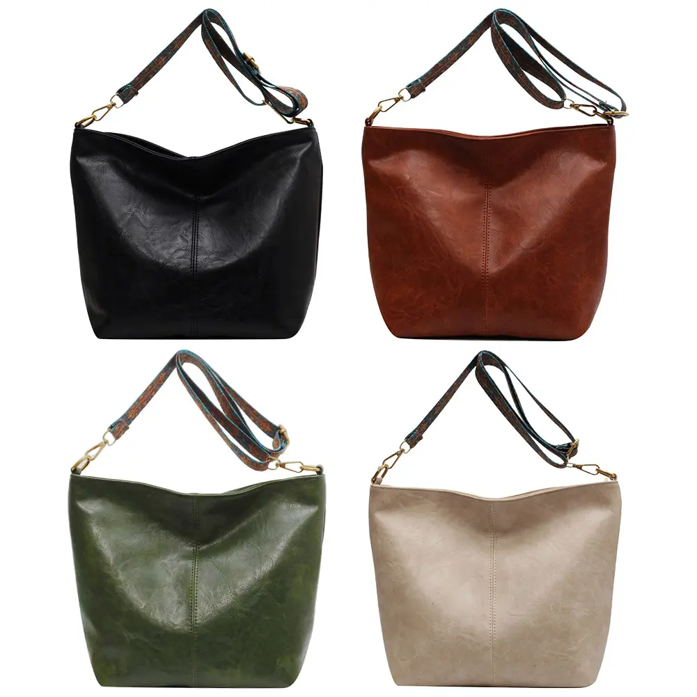 Underarm Bag Large Capacity Retro Print Crossbody Handbags Waterproof PU Scratch Resistant Women with Zipper Fashion Lady Party