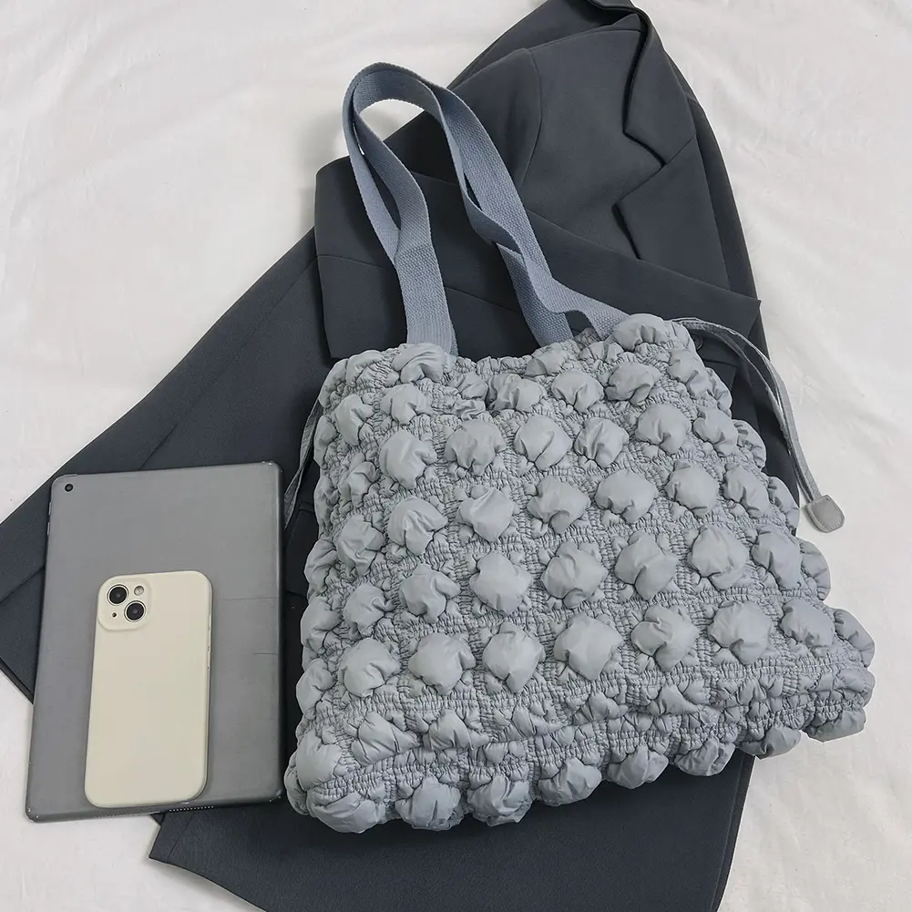 Women Puffer Tote Handbag Large Capacity Quilted Shoulder Bag Lightweight Top Handle Bag Commuting Bag