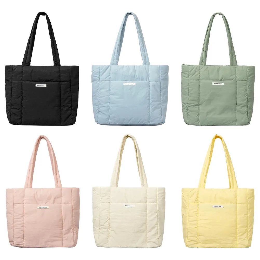 Women Nylon Shoulder Bag Casual Puffy Underarm Bag Large Capacity Versatile Soft Female Commuting Bag
