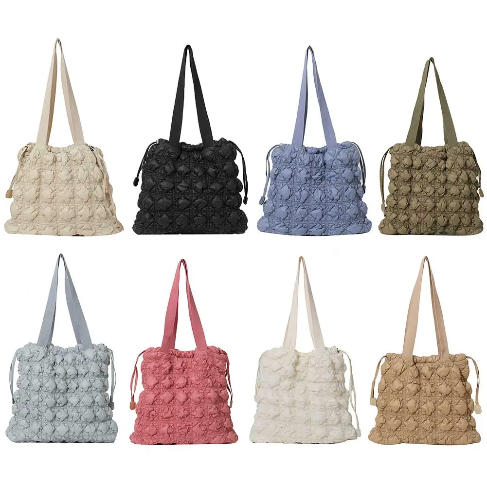 Women Puffer Tote Handbag Large Capacity Quilted Shoulder Bag Lightweight Top Handle Bag Commuting Bag