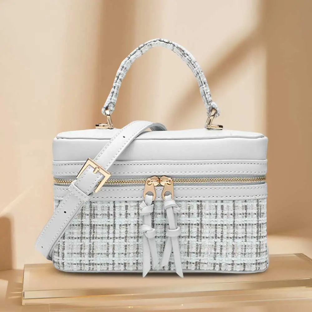 Women Fashion Shoulder Bag Large Capacity Simple Carrying Bag Adjustable Strap Chic Hobo Bag Dual Zipper Commuting Bag