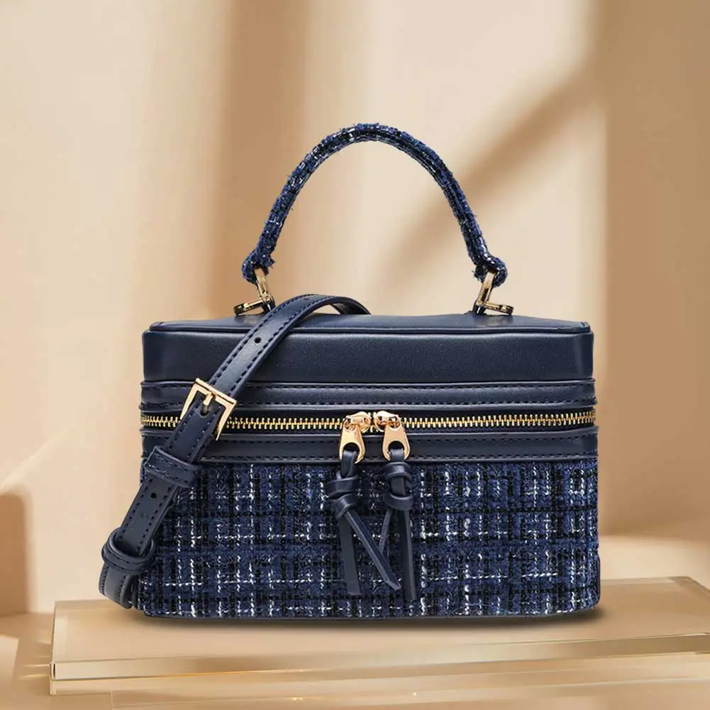 Women Fashion Shoulder Bag Large Capacity Simple Carrying Bag Adjustable Strap Chic Hobo Bag Dual Zipper Commuting Bag