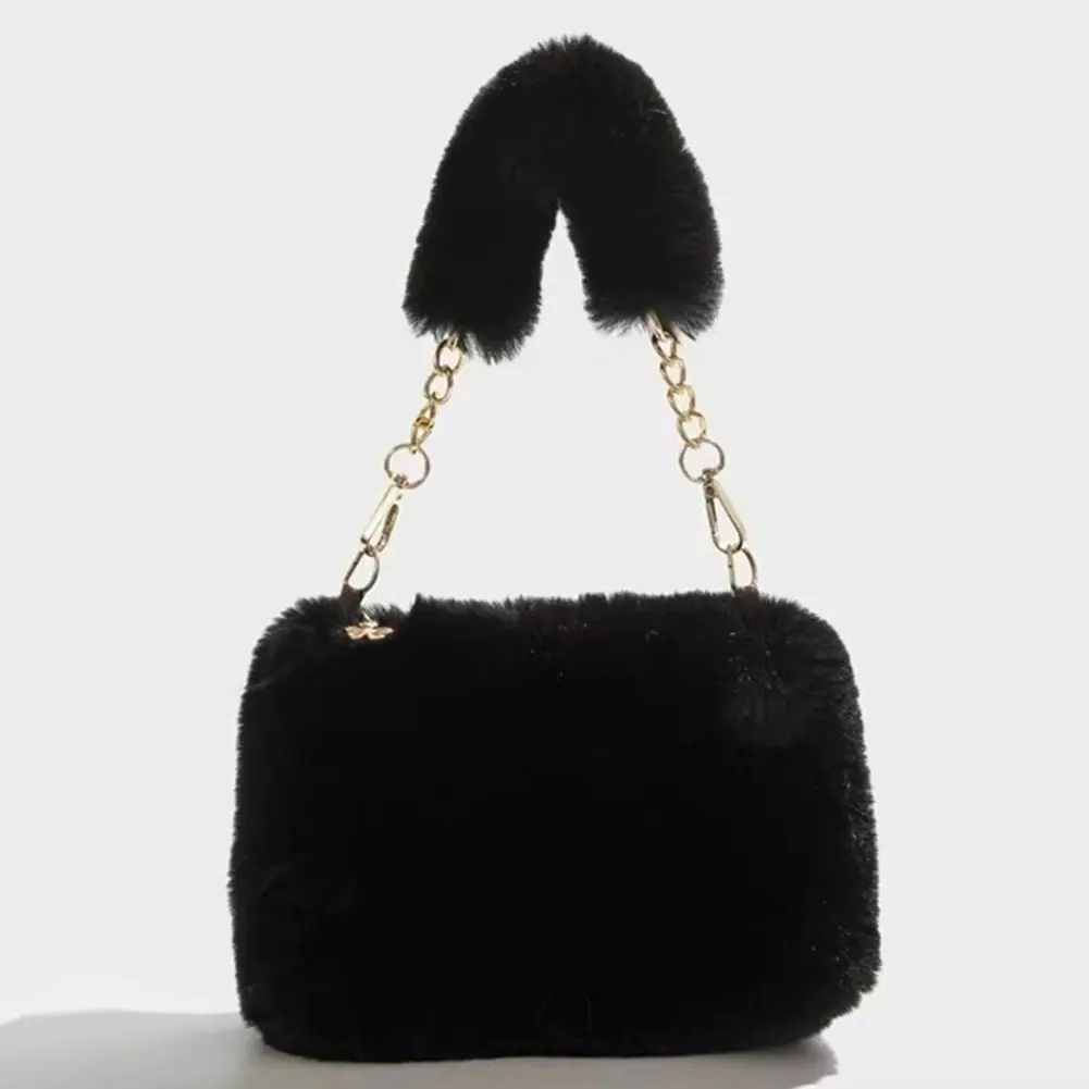 Women Fuzzy Crossbody Bag Casual Furry Satchel Bag Versatile Fluffy Shoulder Bag Soft Cute Fall Winter Female Purse