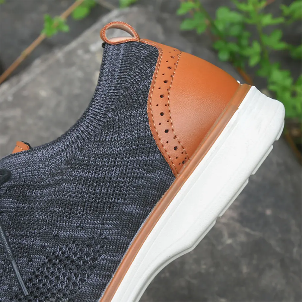 Men Casual Mesh Loafers Sports Shoes Anti Slip Lightweight Knitted Loafers Breathable Tennis Sneakers for Walking Jogging