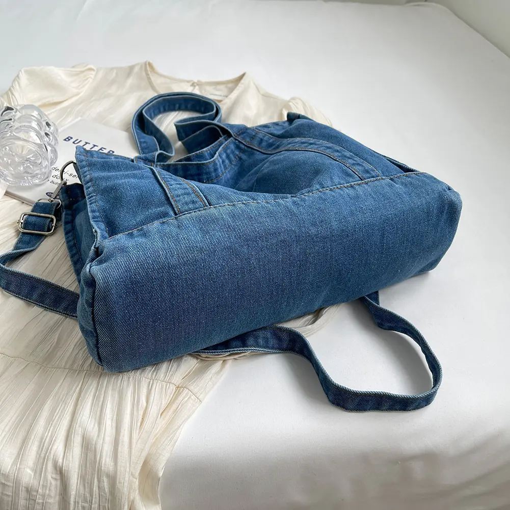 Women Vintage Tote Handbag Lightweight Retro Hobo Bag Large Capacity Versatile Casual Slouchy Shopping Bag