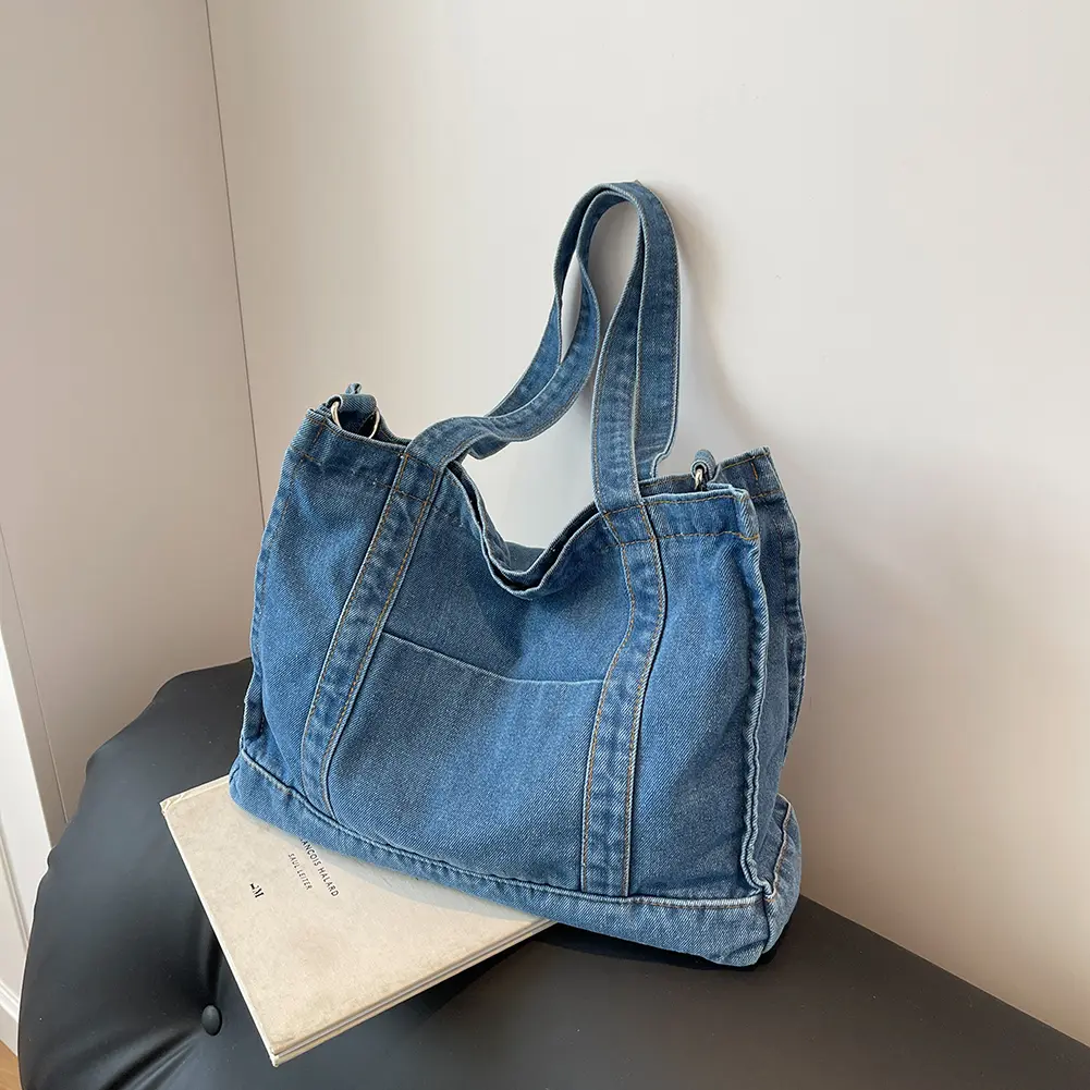 Women Vintage Tote Handbag Lightweight Retro Hobo Bag Large Capacity Versatile Casual Slouchy Shopping Bag