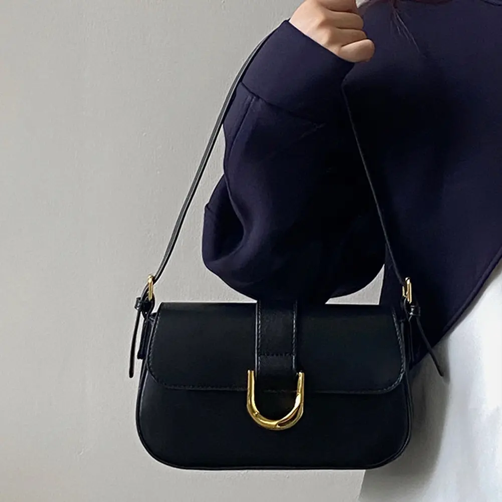 Women Flap Satchel Bag Strap Adjustable Patent Leather Shoulder Bag Casual Retro Armpit Bag Crossbody Sling Bag Daily Dating Bag