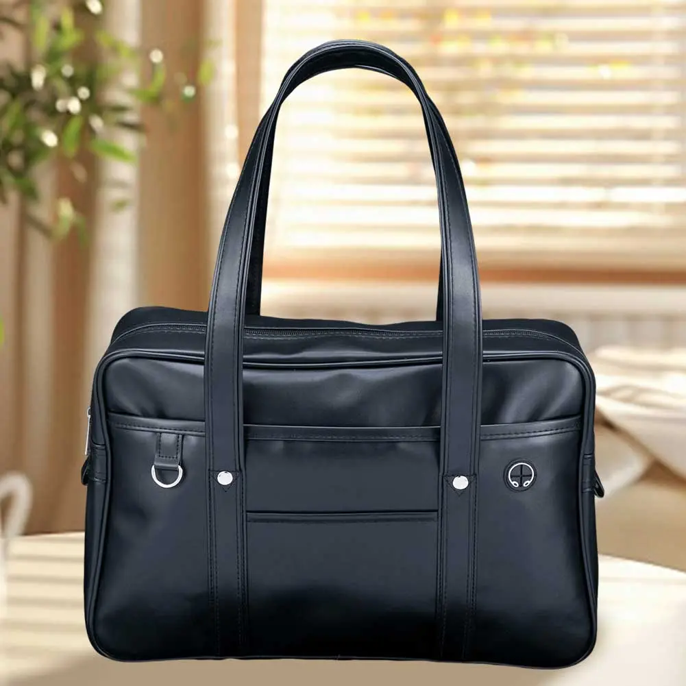 PU JK Style Shoulder Bag Fashion Handbag Large Capacity Teenagers School Bag Solid Color Tote Bag Outdoor Travel Bag