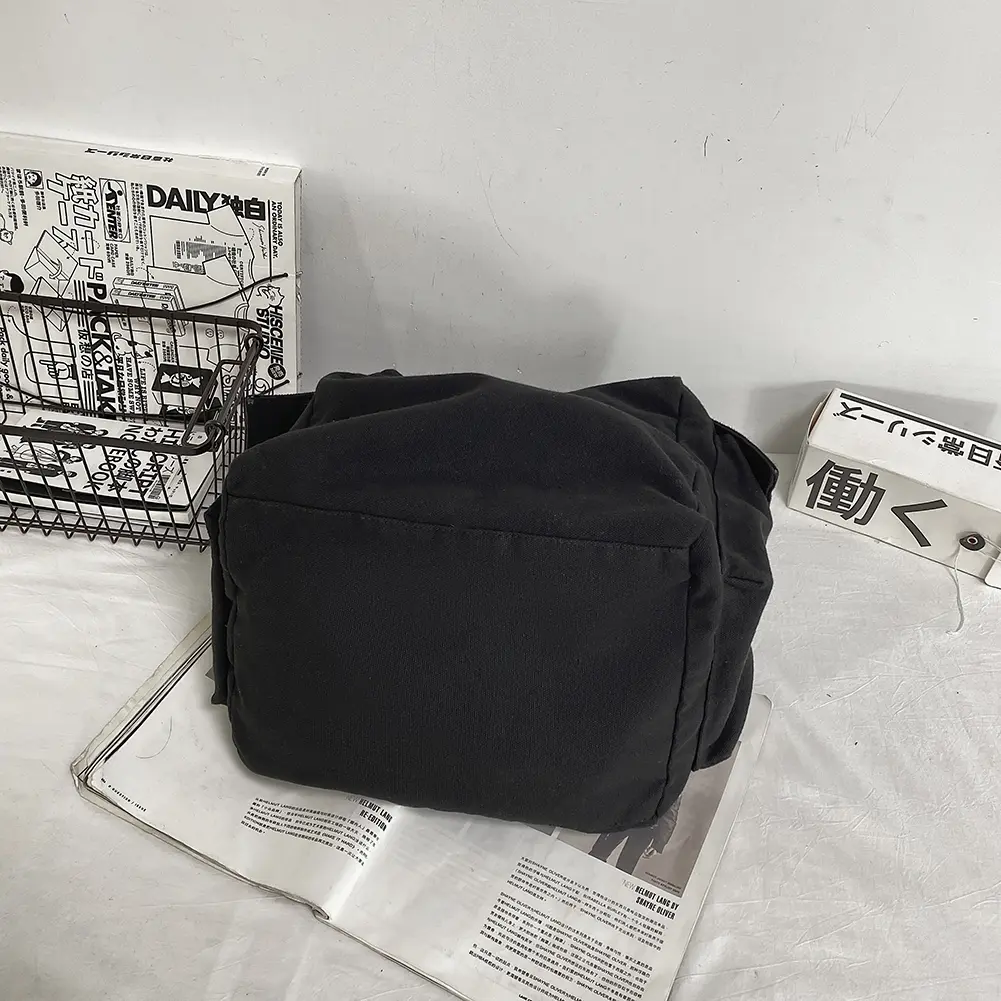 Soft Canvas Shoulder Messenger Bag Large Capacity Solid Color Messenger Handbags for Women Girls Birthday Gift