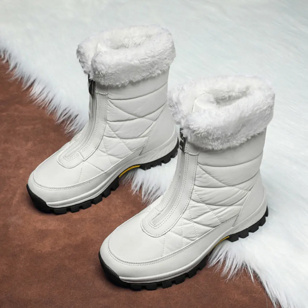 Womens Walking Boots Mid-Calf Winter Boots Waterproof Warm Boots for Work Walking Hiking Outdoor