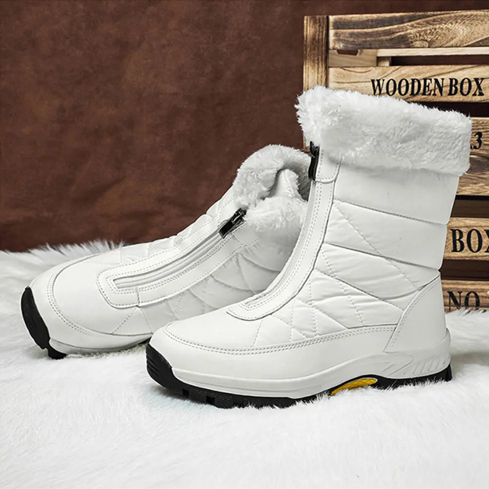 Womens Walking Boots Mid-Calf Winter Boots Waterproof Warm Boots for Work Walking Hiking Outdoor