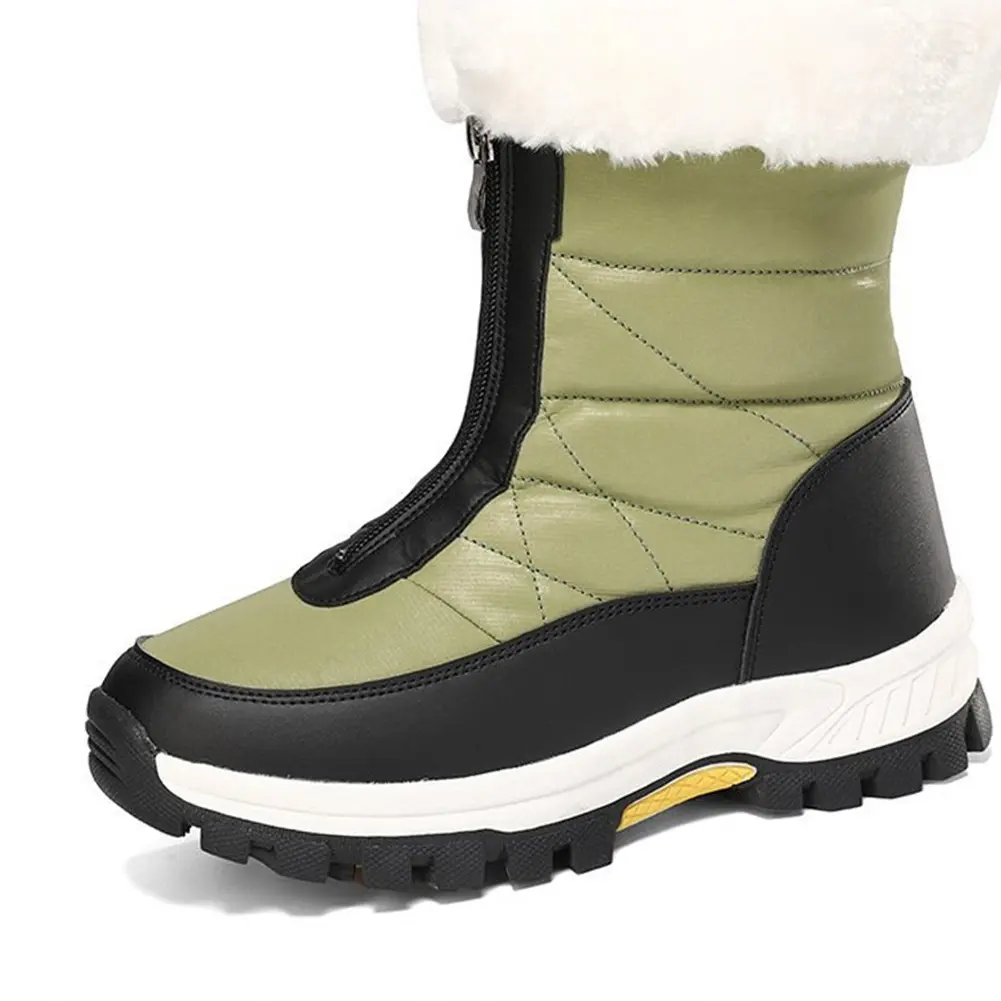Womens Walking Boots Mid-Calf Winter Boots Waterproof Warm Boots for Work Walking Hiking Outdoor