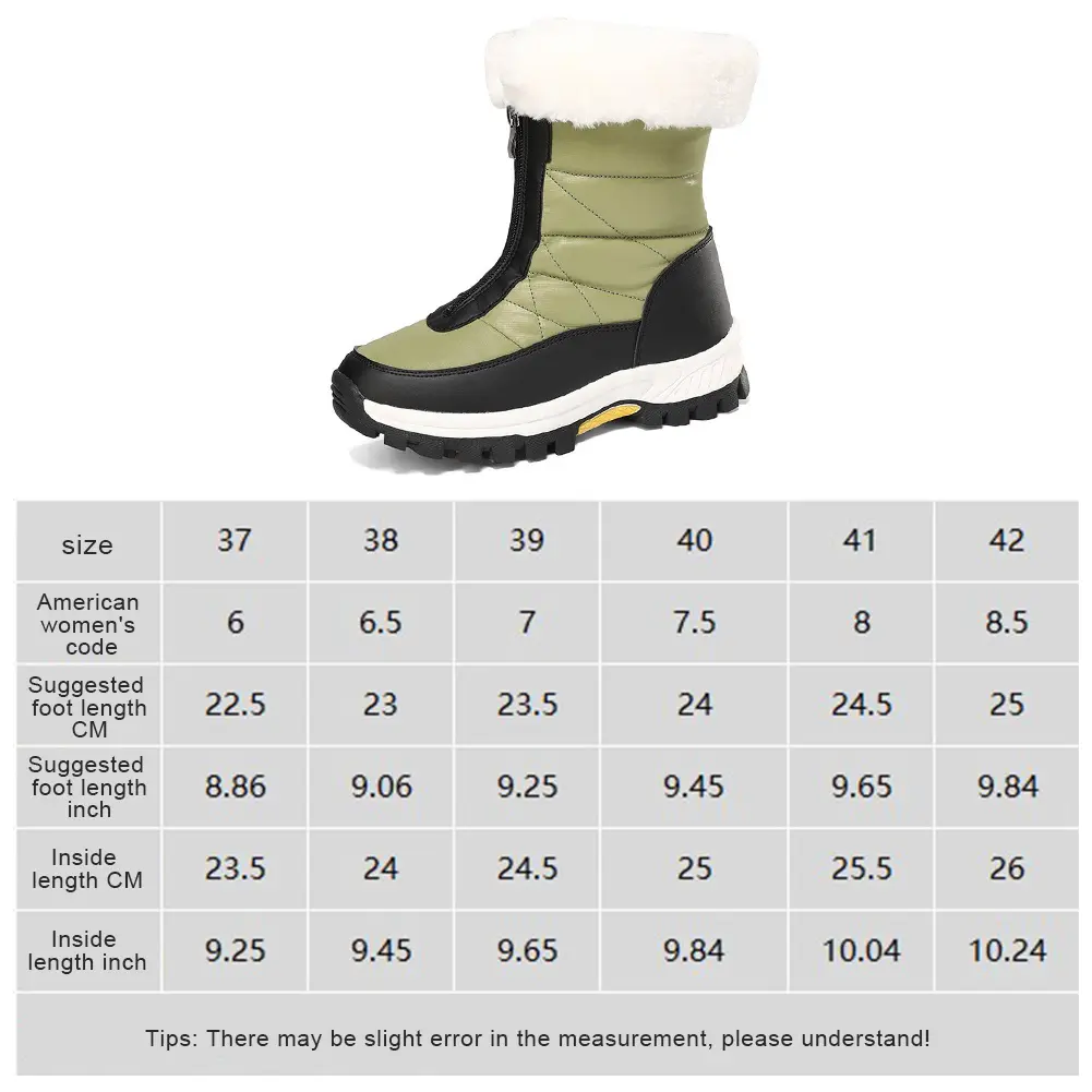 Womens Walking Boots Mid-Calf Winter Boots Waterproof Warm Boots for Work Walking Hiking Outdoor