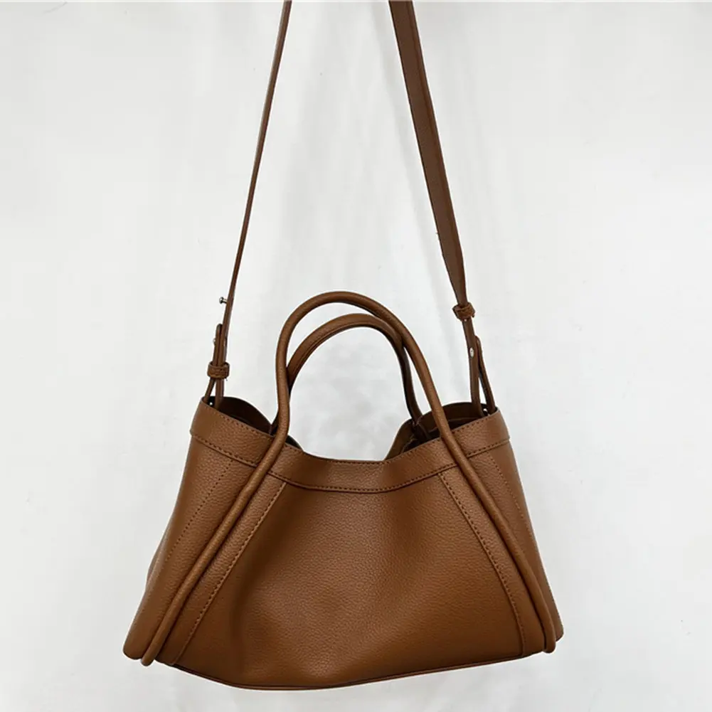 Leather Tote Bag and Pouch Women Large Capacity Shoulder Bag Handbag Versatile Satchel Sling Bag Commuting Bag