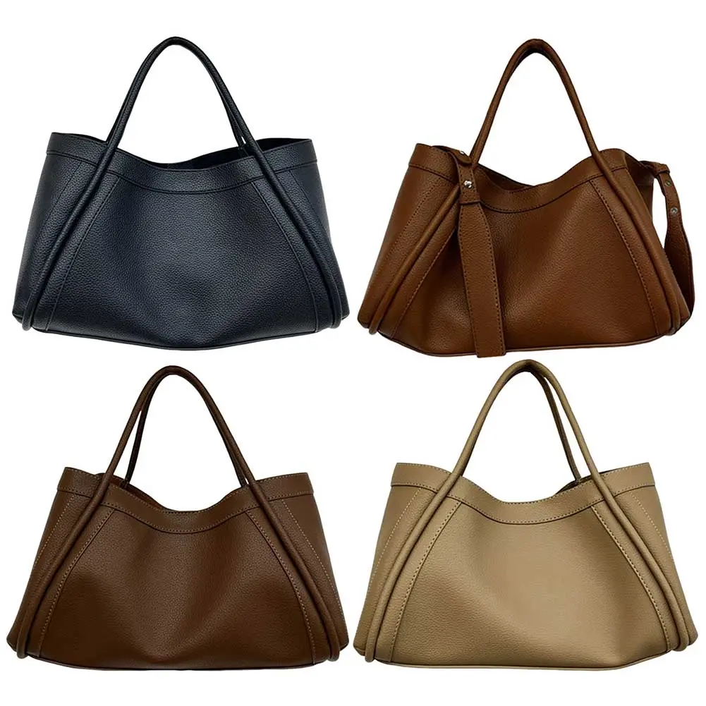 Leather Tote Bag and Pouch Women Large Capacity Shoulder Bag Handbag Versatile Satchel Sling Bag Commuting Bag