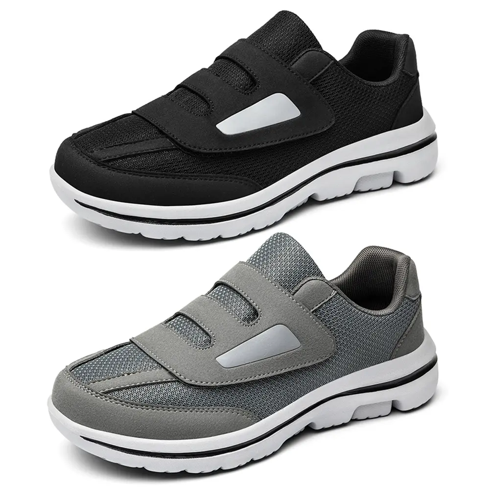 Diabetic Shoes Wide Walking Shoes with Adjustable Closure Lightweight Edema Sneakers Non-Slip Hook and Loop Sneakers for Elderly