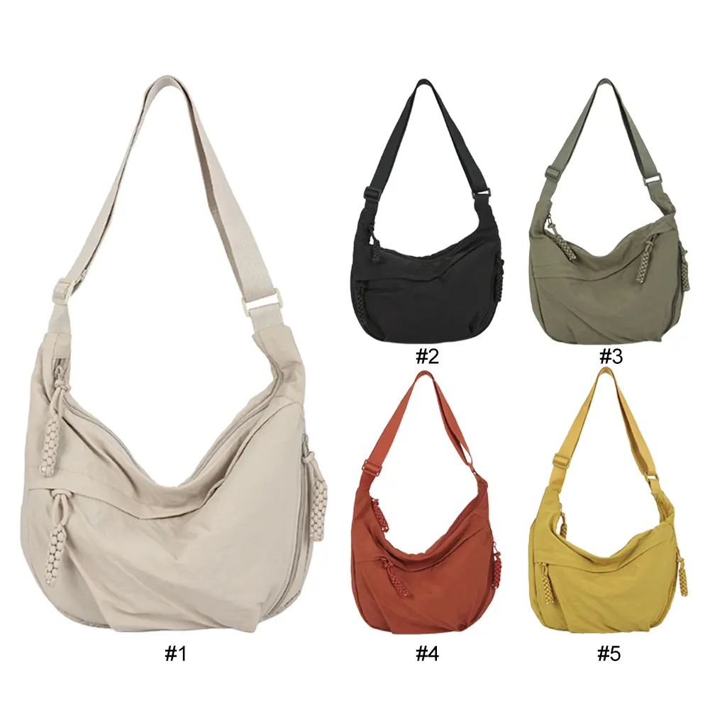 Women Crescent Crossbody Bag Large Capacity Stylish Dumpling Bag Adjustable Strap Daily Messenger Bag Lightweight Sling Bag