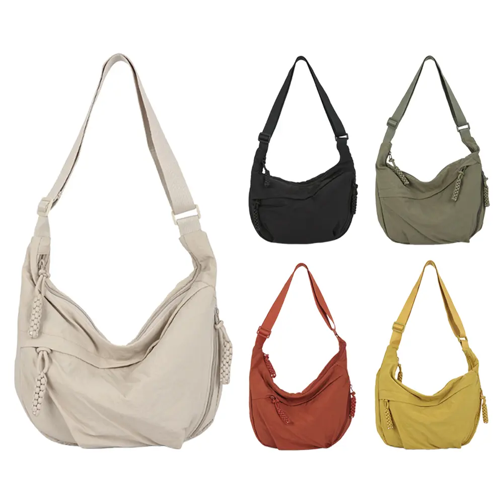 Women Crescent Crossbody Bag Large Capacity Stylish Dumpling Bag Adjustable Strap Daily Messenger Bag Lightweight Sling Bag